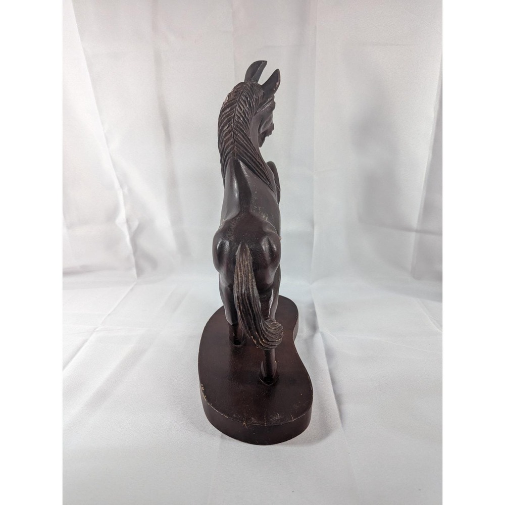 Vintage MCM Carved Wood Stallion Sculpture Art 60s 70s Horse Figure Decor - Picture 4 of 6